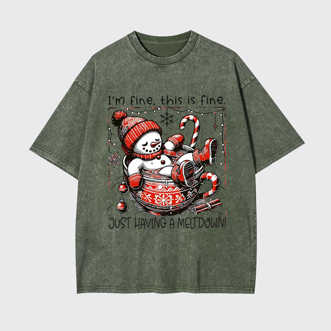 Funny Snowman Christmas Garment-dye Tees