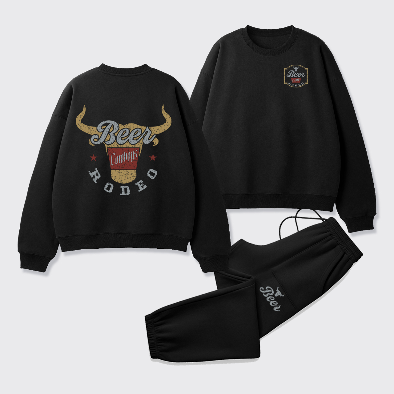 New Beer Rodeo Fleece Sweatshirt Set