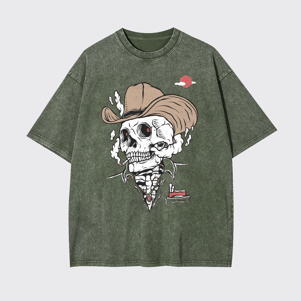 Outlaw Cowboy Skeleton Garment-dye Tees