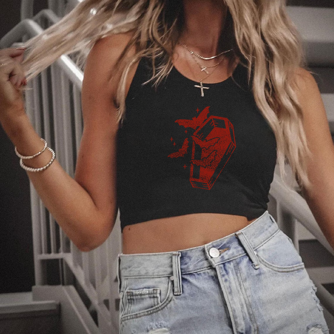 Wild West Gothic Cowgirl Tank Top