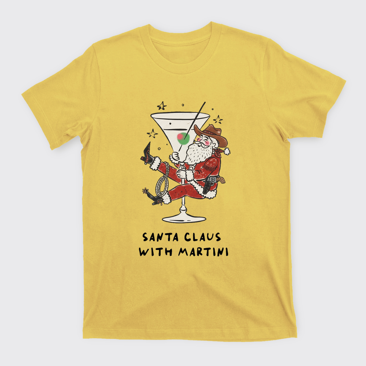 Santa Claus with Martini T-Shirts