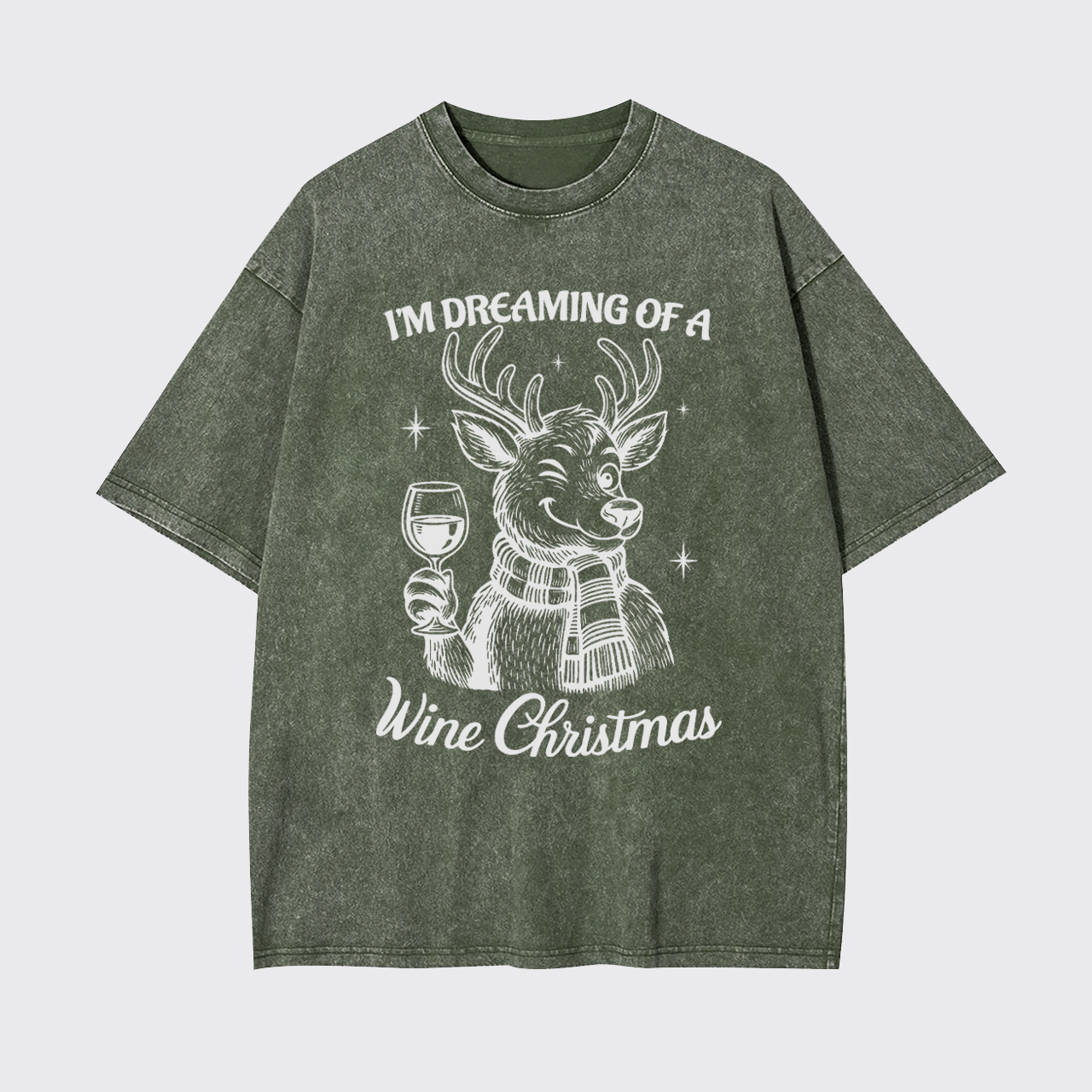 Dreaming Of A Wine Christmas Garment-dye Tees