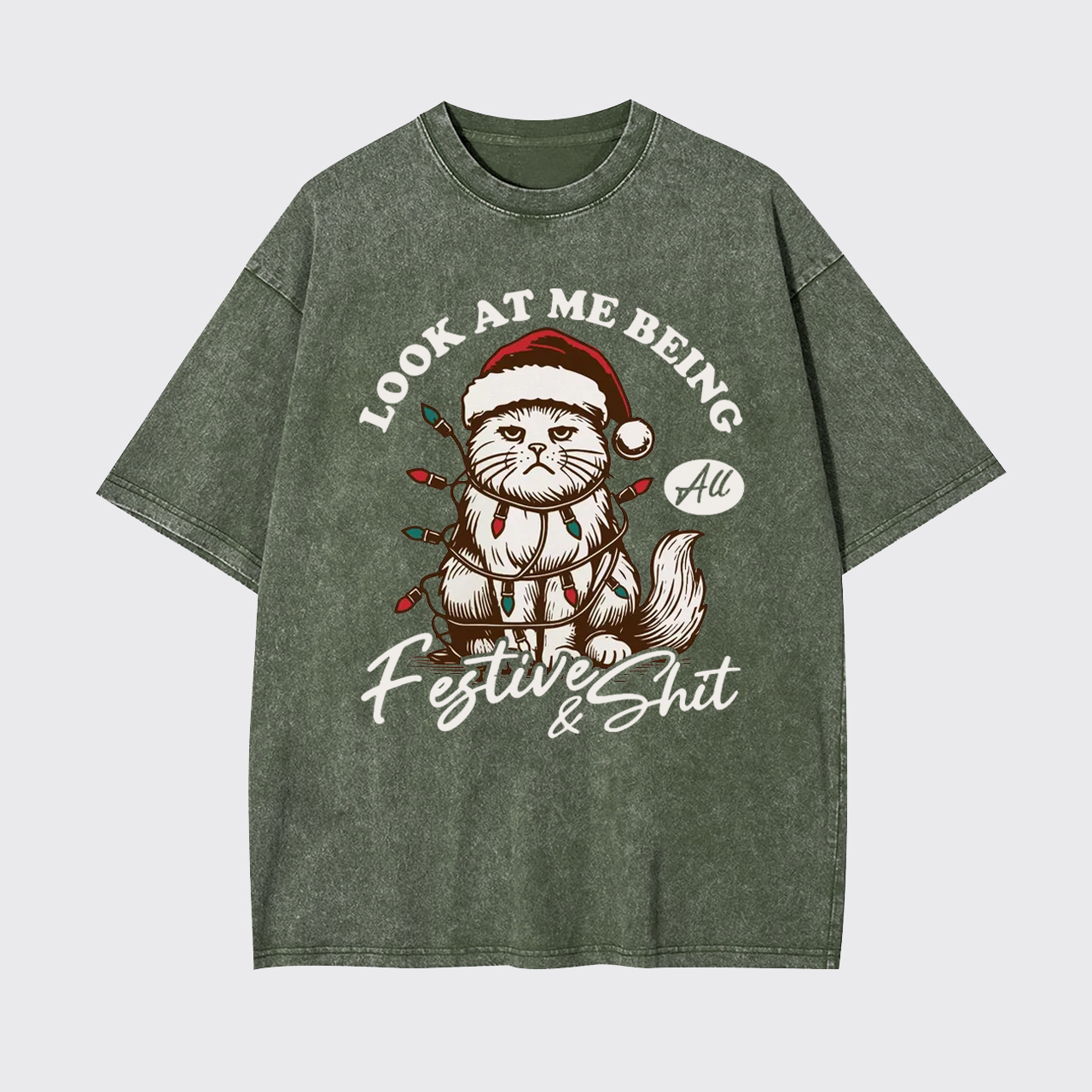 Grumpy Cat Christmas Garment-dye Tees