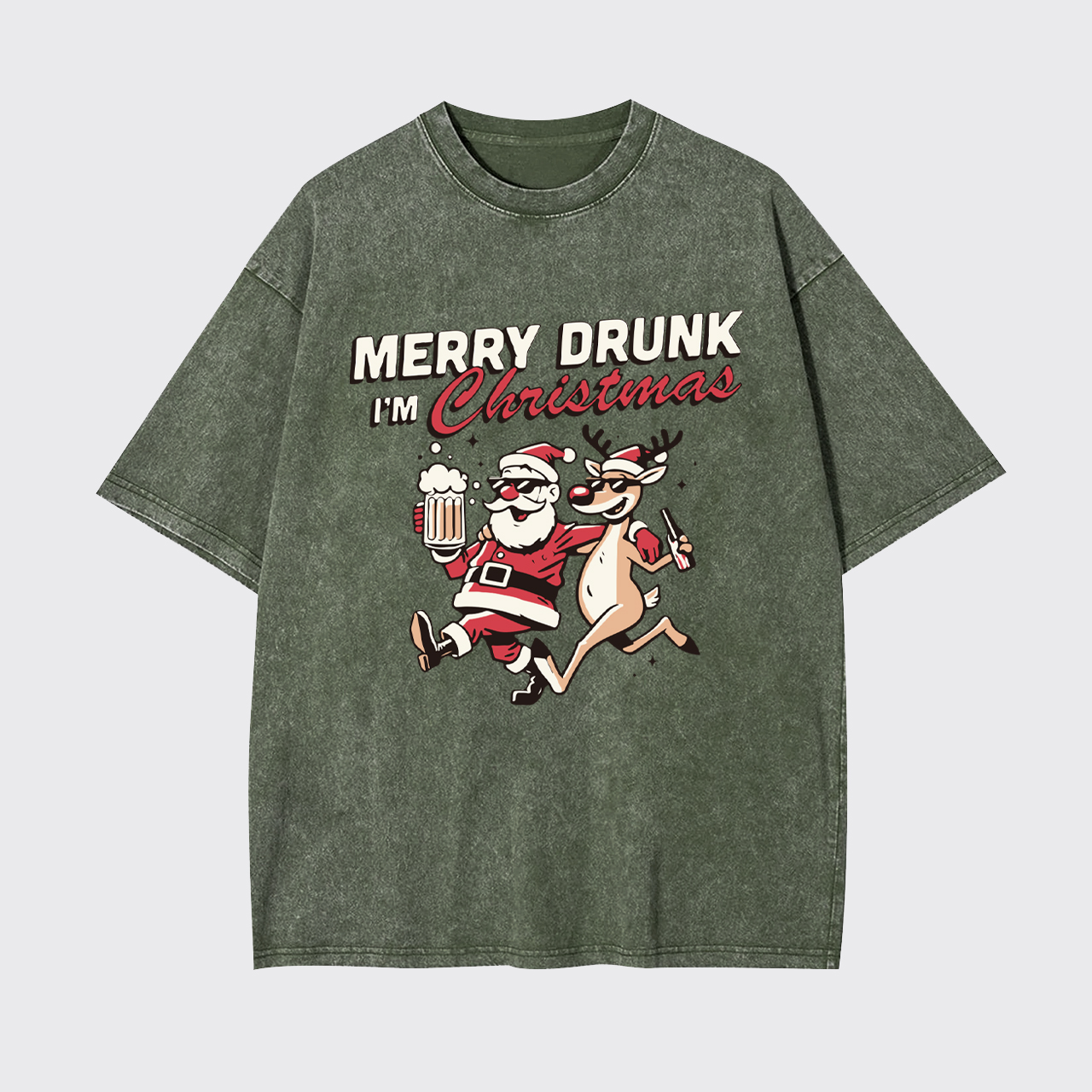 Merry Drunk Christmas Garment-dye Tees