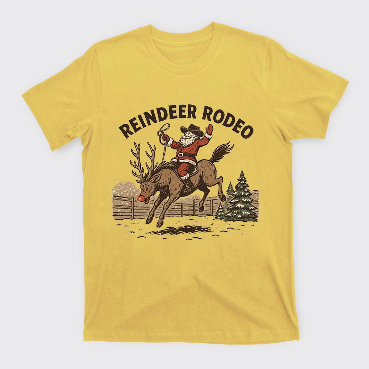 Reindeer Rodeo Santa Cowboy Christmas T-Shirts