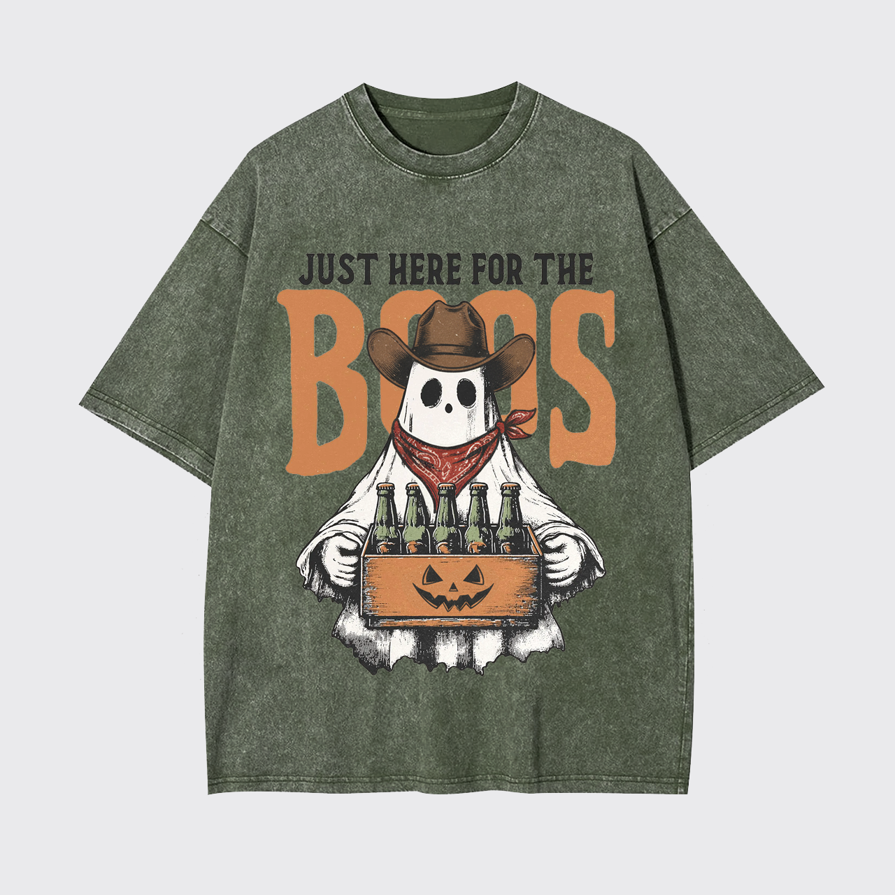 Funny Halloween Just Here For The Boos Garment-dye Tees