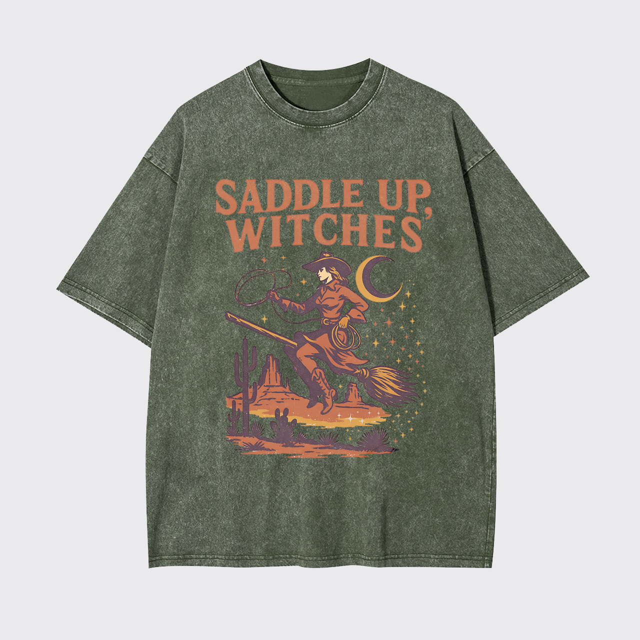 Western Witch Cowgirl Ghost Garment-dye Tees