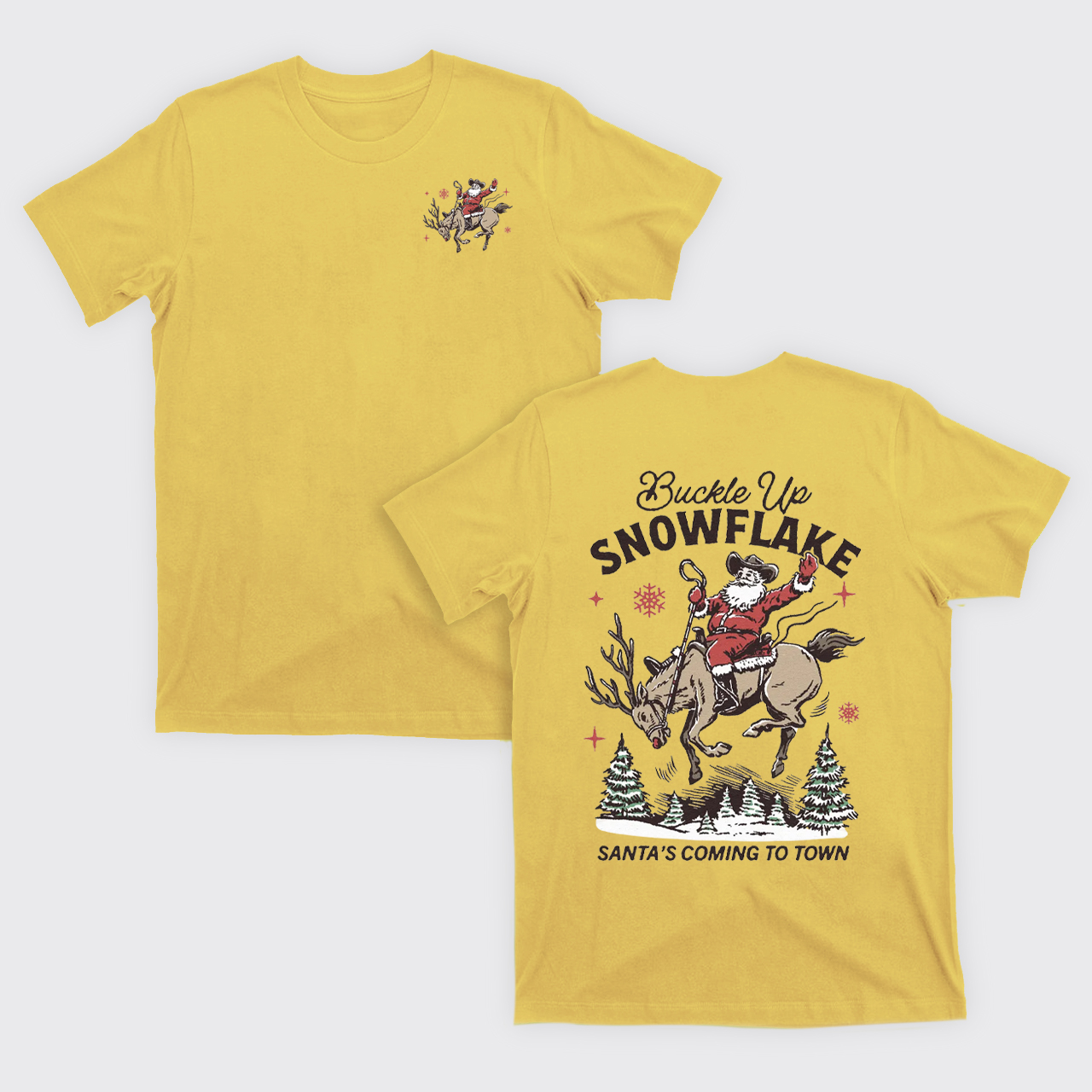 Retro Christmas Cowboy Santa T-Shirts