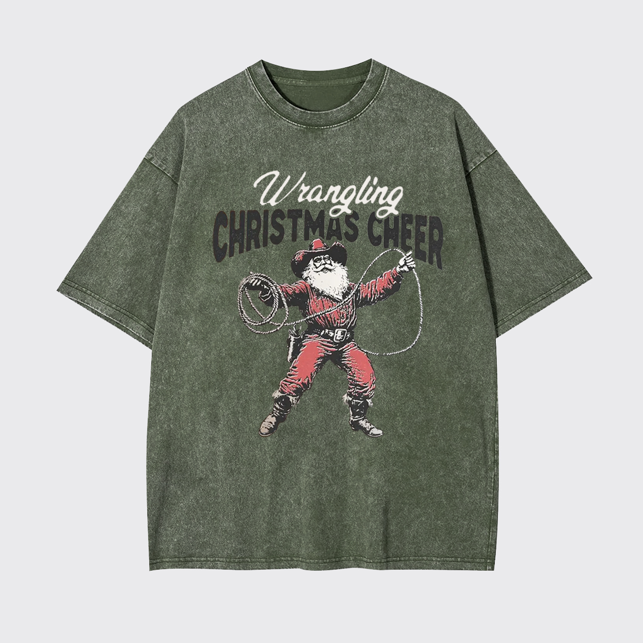 Wrangling Christmas Cheer Garment-dye Tees