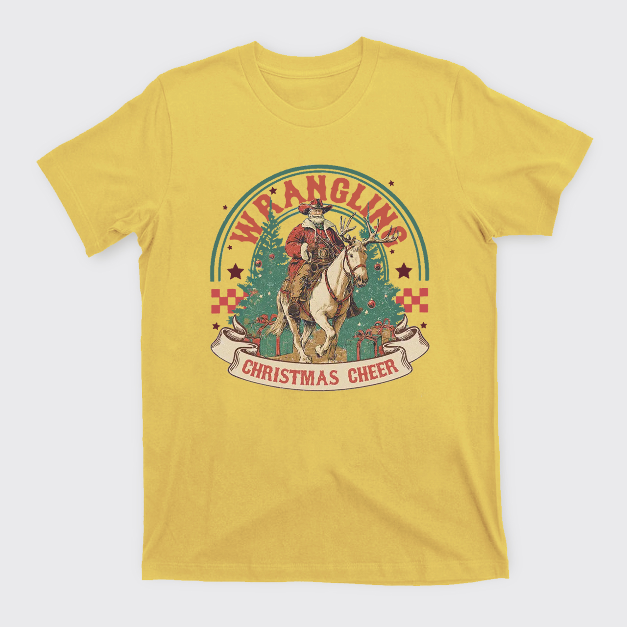 Wrangling Christmas Cheer Cowboy Santa T-Shirts