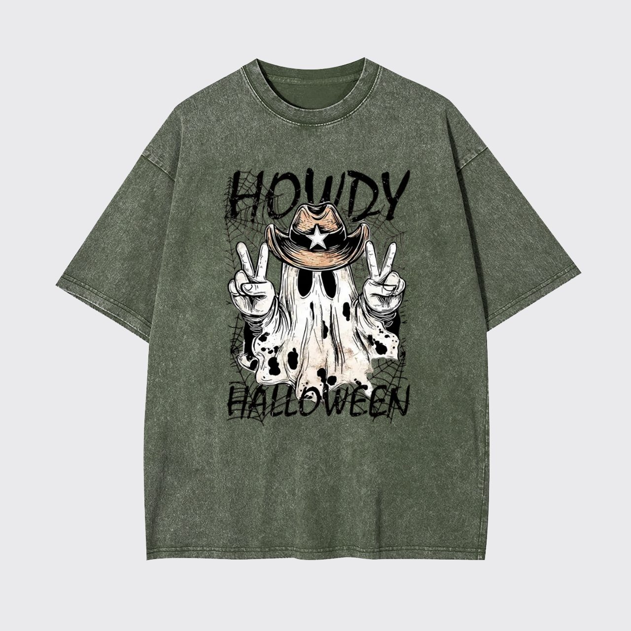 Howdy Halloween Spooky Cowboy Garment-dye Tees