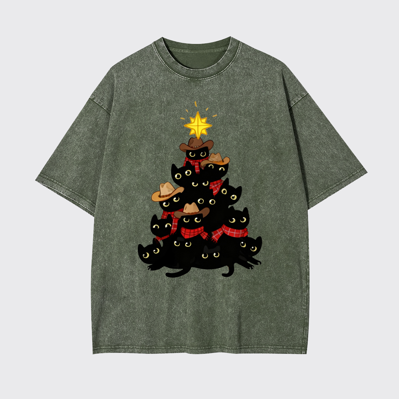 Meowy Christmas Garment-dye Tees
