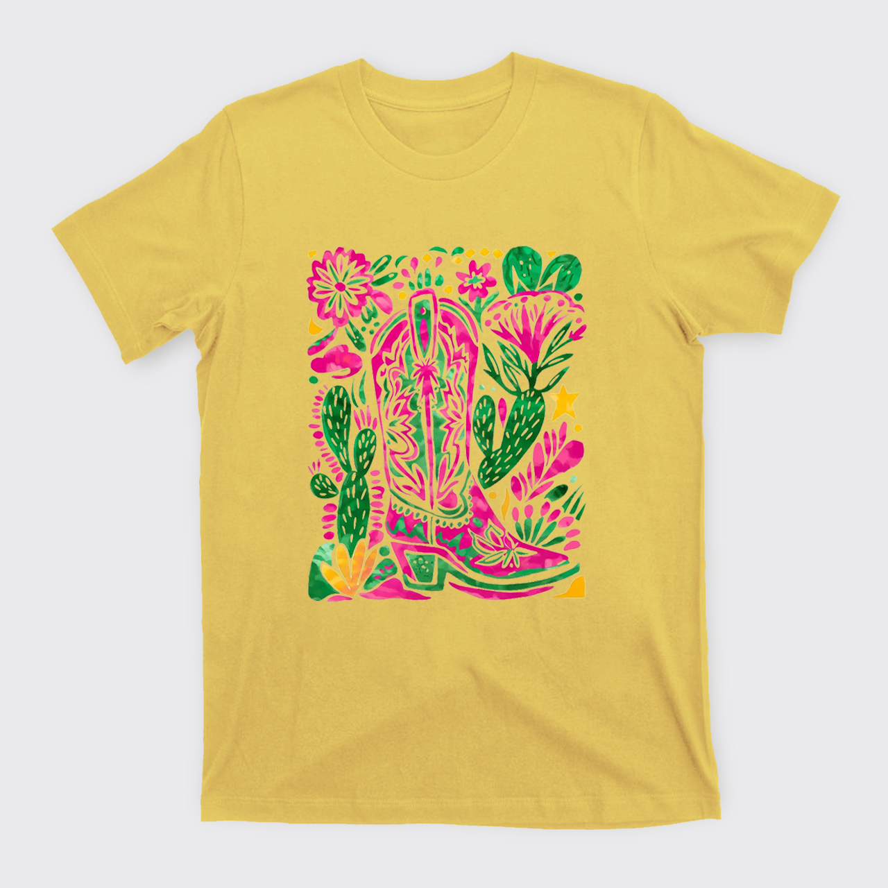 Western Floral Cowboy Boot T-Shirts