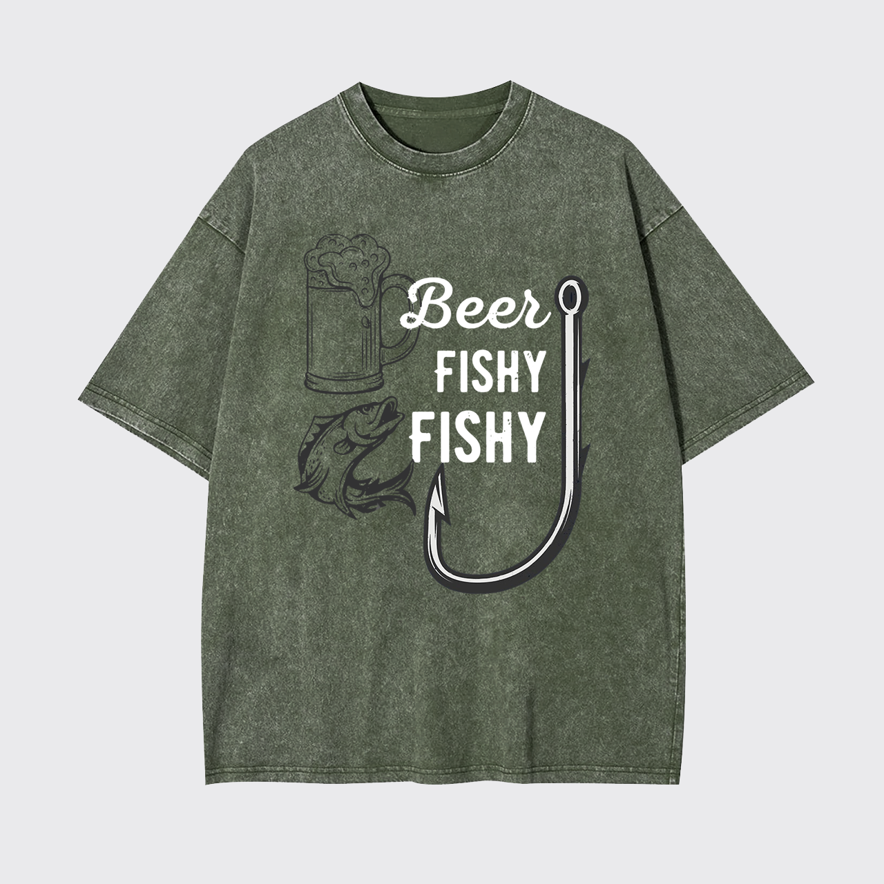 Beer Fishy Fishy Funny Fishing Garment-dye Tees