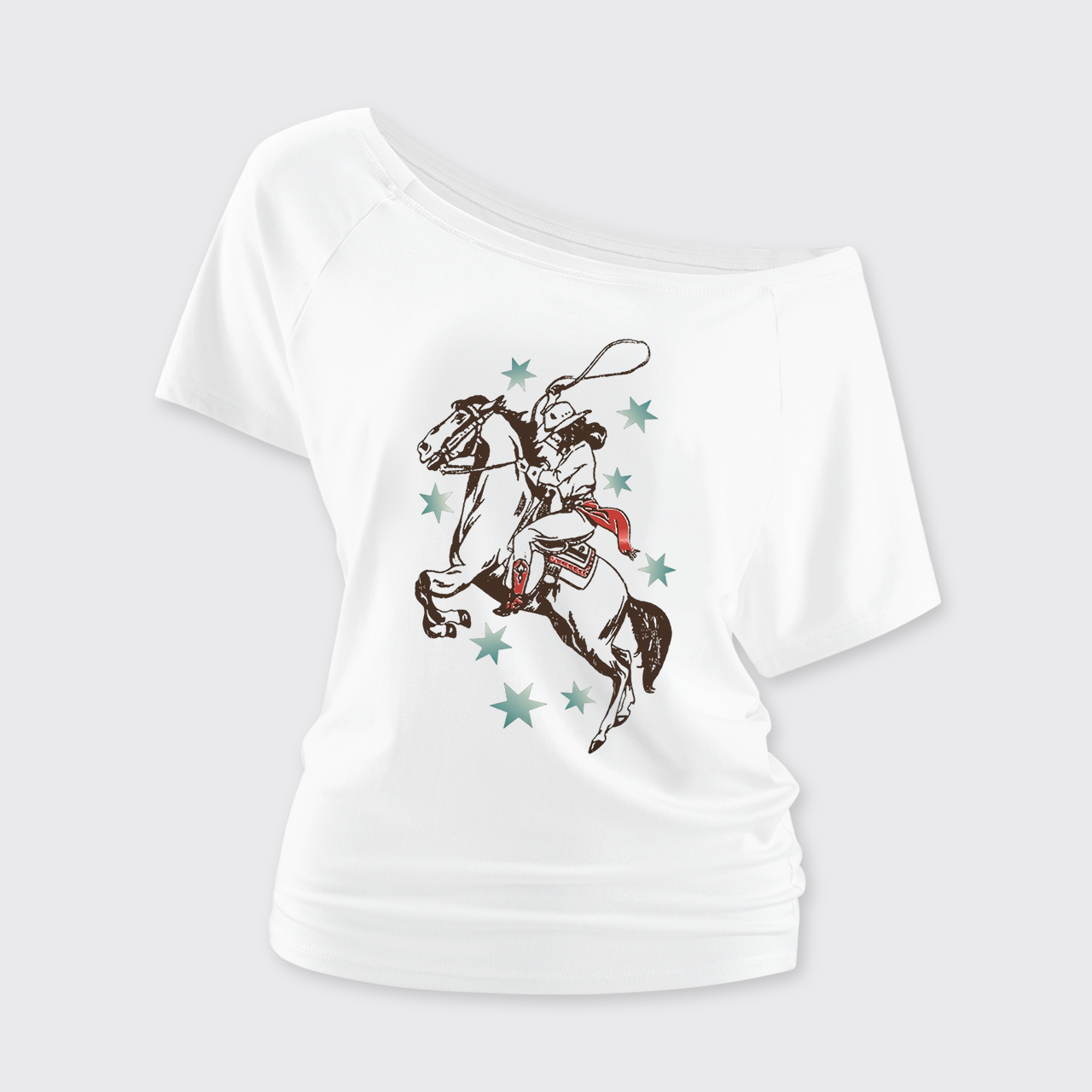 Western Cowgirl Rodeo Off Shoulder Top