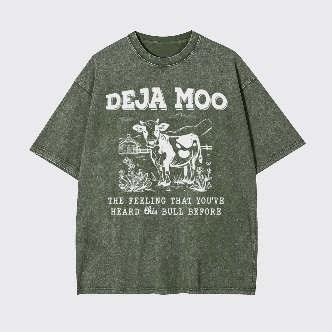 Funny Cow Deja Moo Garment-dye Tees
