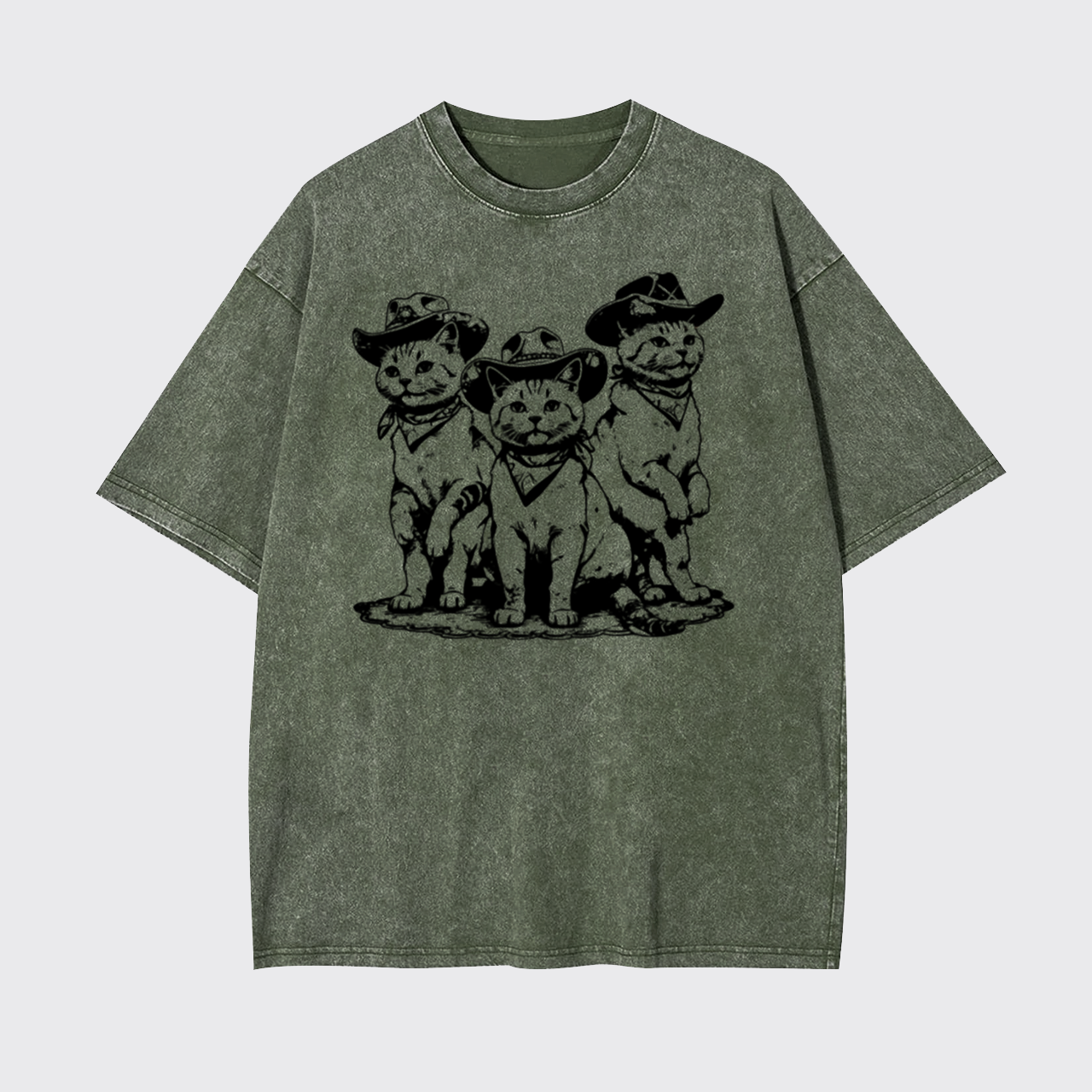 Funny Cowboy Cats Garment-dye Tees