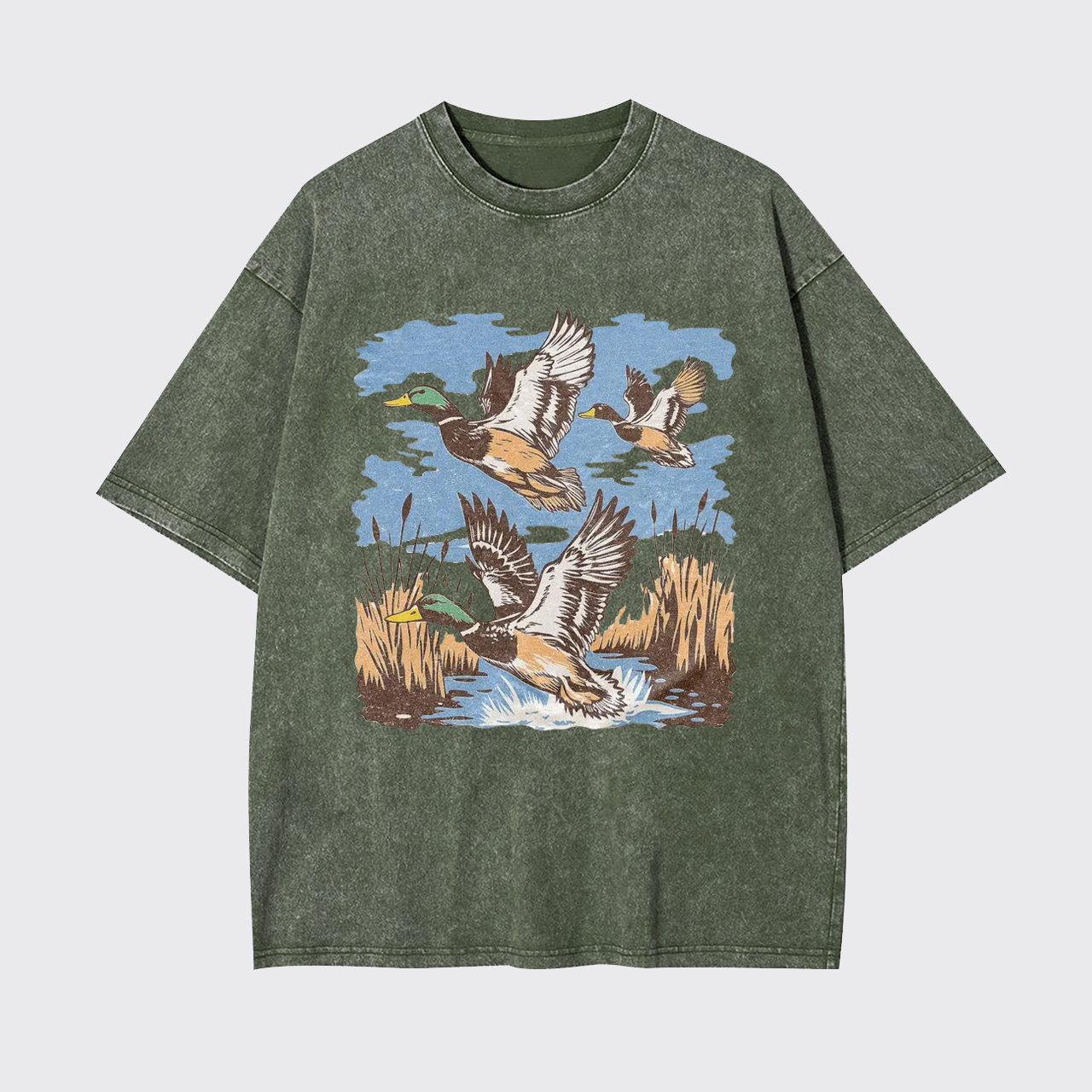 Vintage Nature Duck Hunting Garment-dye Tees