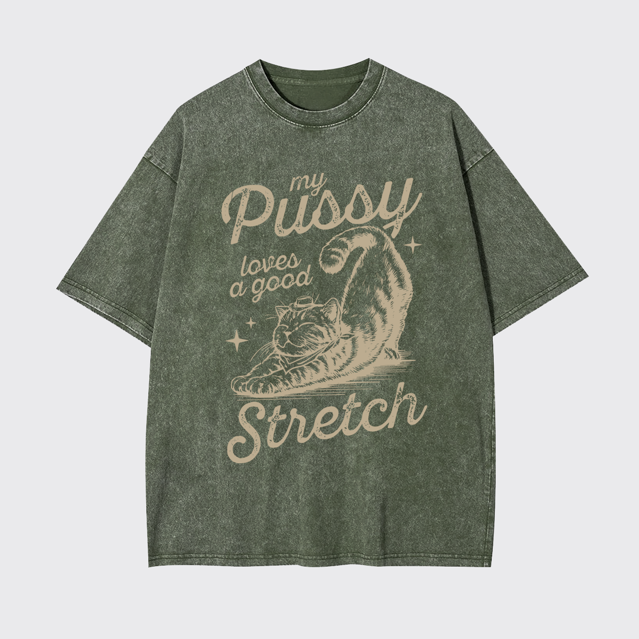 Loves a Good Stretch Cat Garment-dye Tees