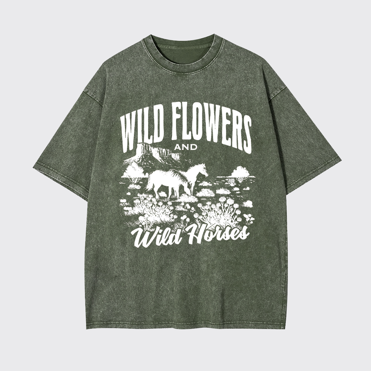 Western Wild Horses Garment-dye Tees