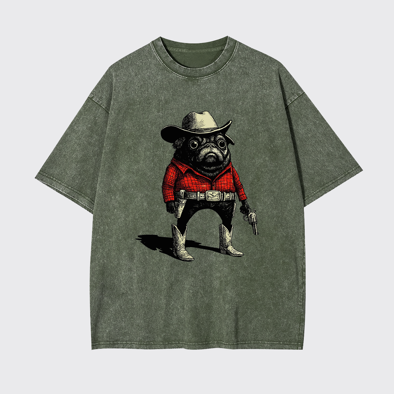 Cowboy Pug Garment-dye Tees