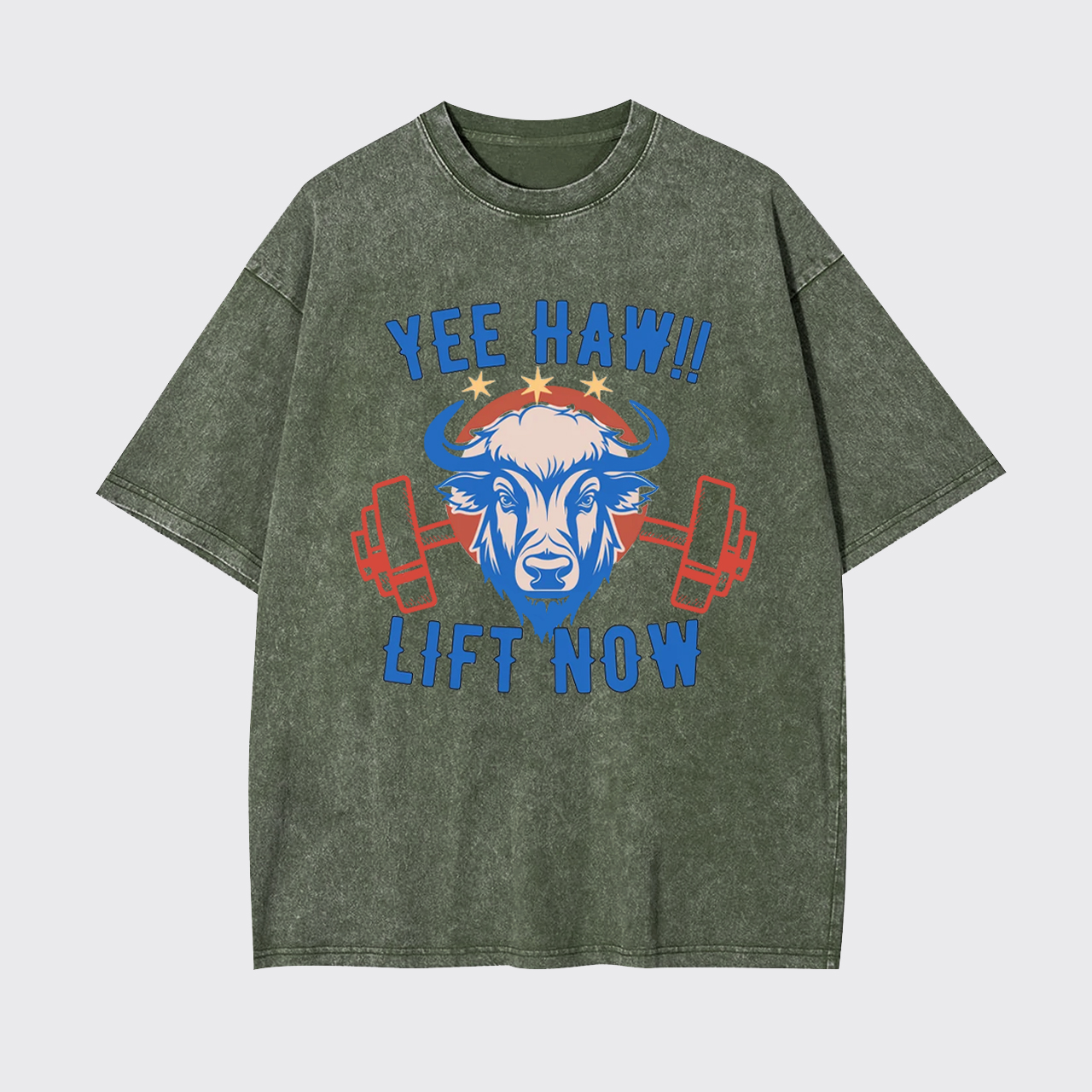 Yee Haw Lift Now Cowboy Gym Garment-dye Tees