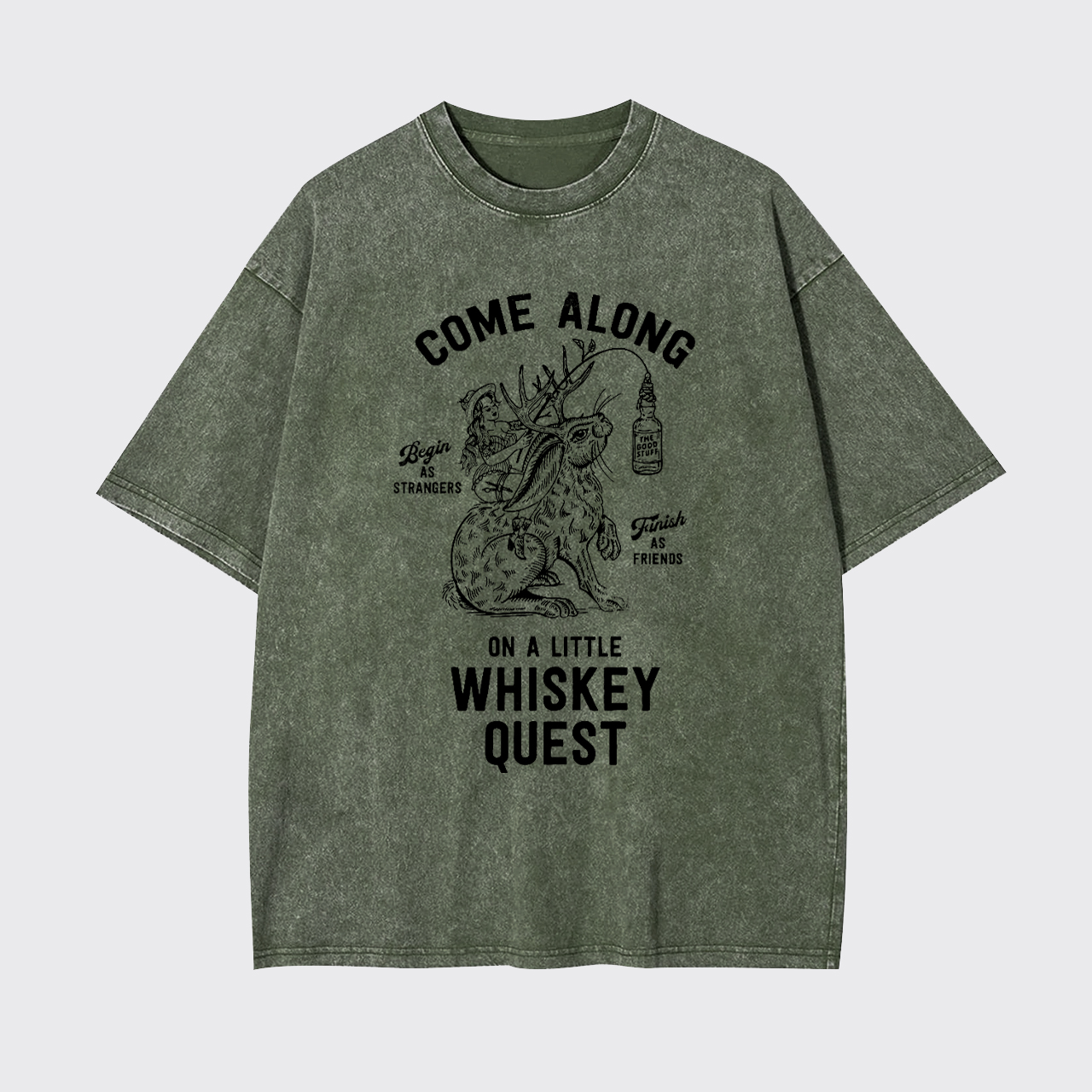 Come Along Funny Whiskey Quest Garment-dye Tees