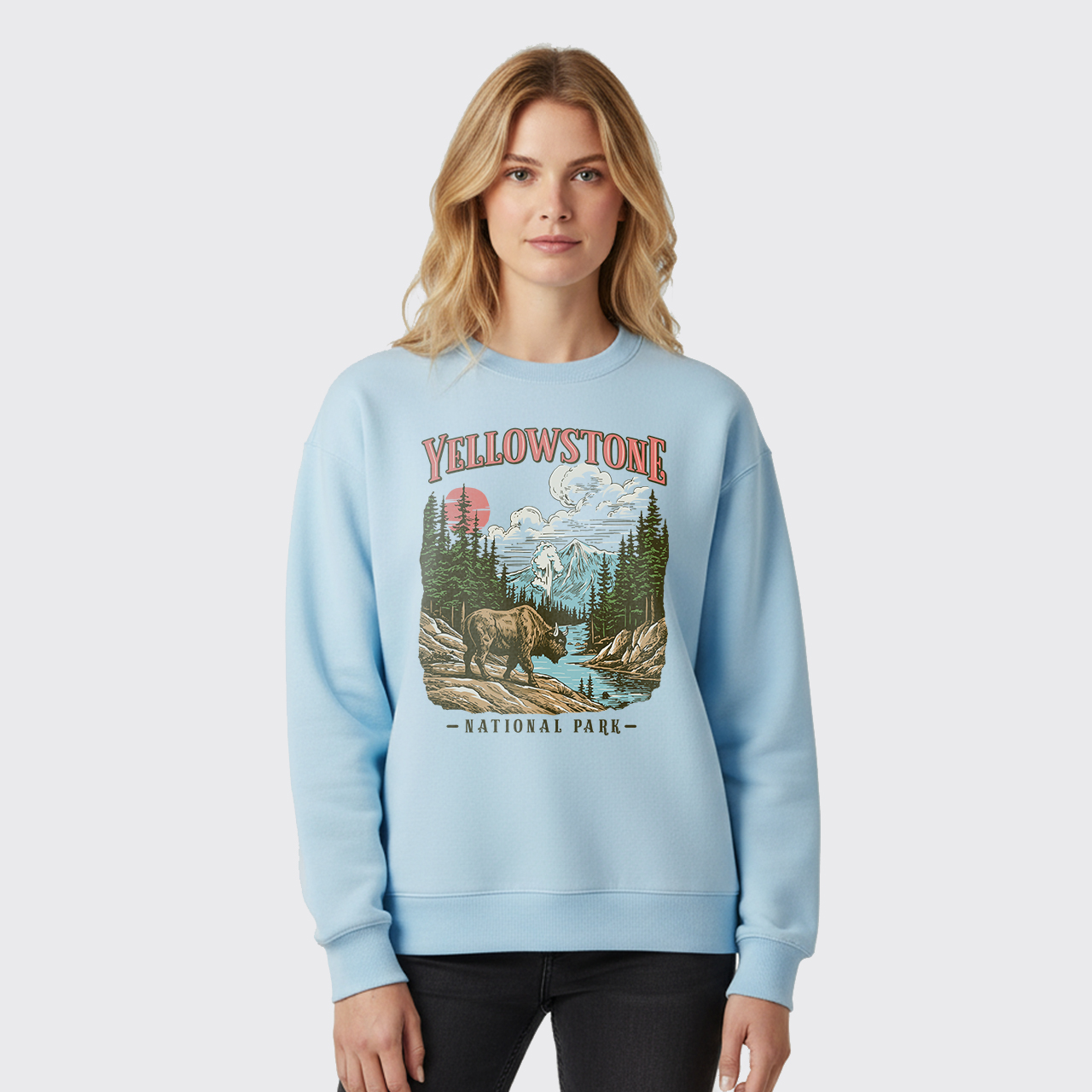 Fleece Vintage Yellowstone National Park Sweatshirt