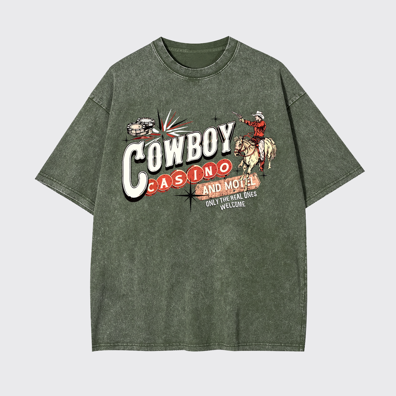 Cowboy Casino And Hotel Only The Real Ones Welcome Garment-dye Tees