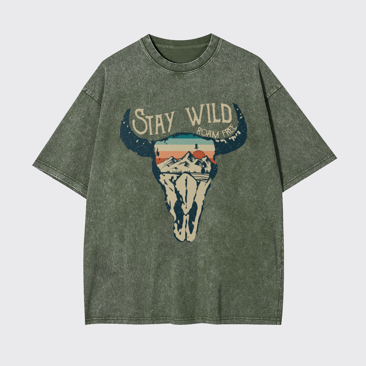 Stay Wild Roam Free Vintage Country Garment-dye Tees