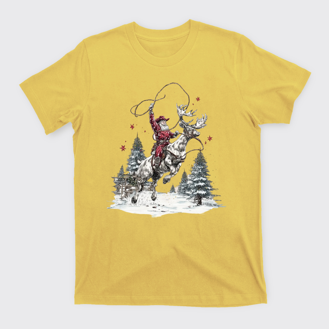Retro Cowboy Santa Claus T-Shirts