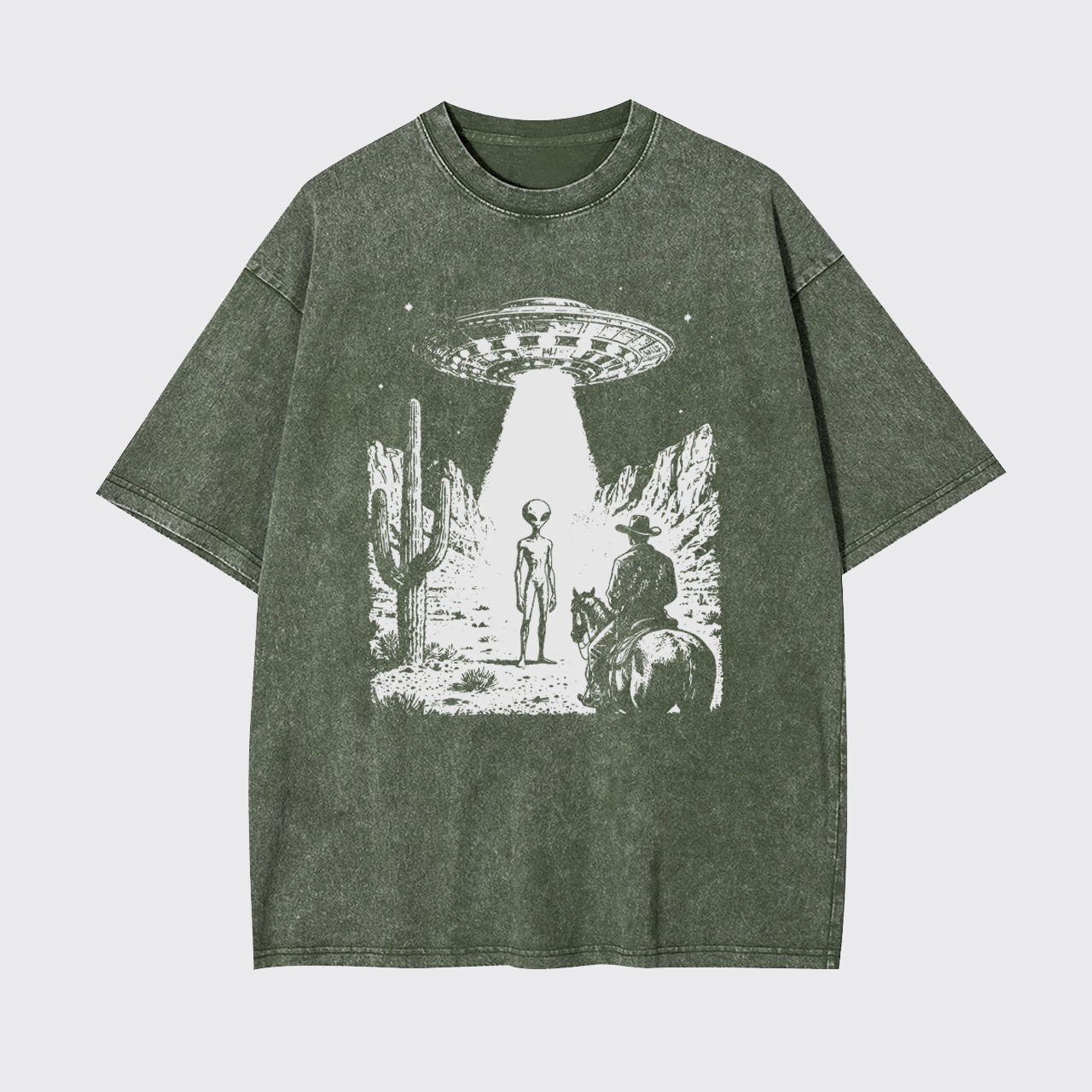 Alien Cowboy UFO Garment-dye Tees