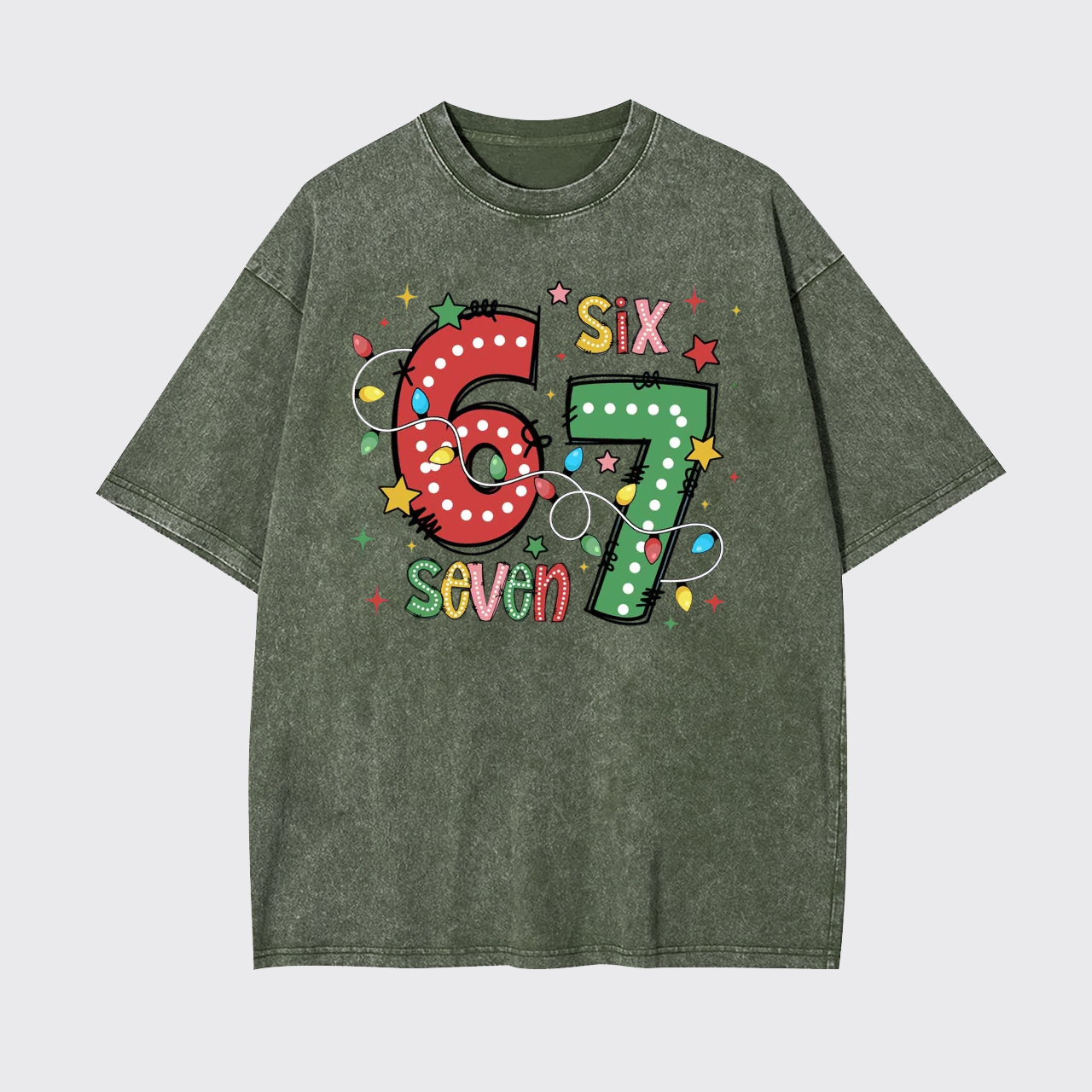Funny Six Seven Christmas Garment-dye Tees
