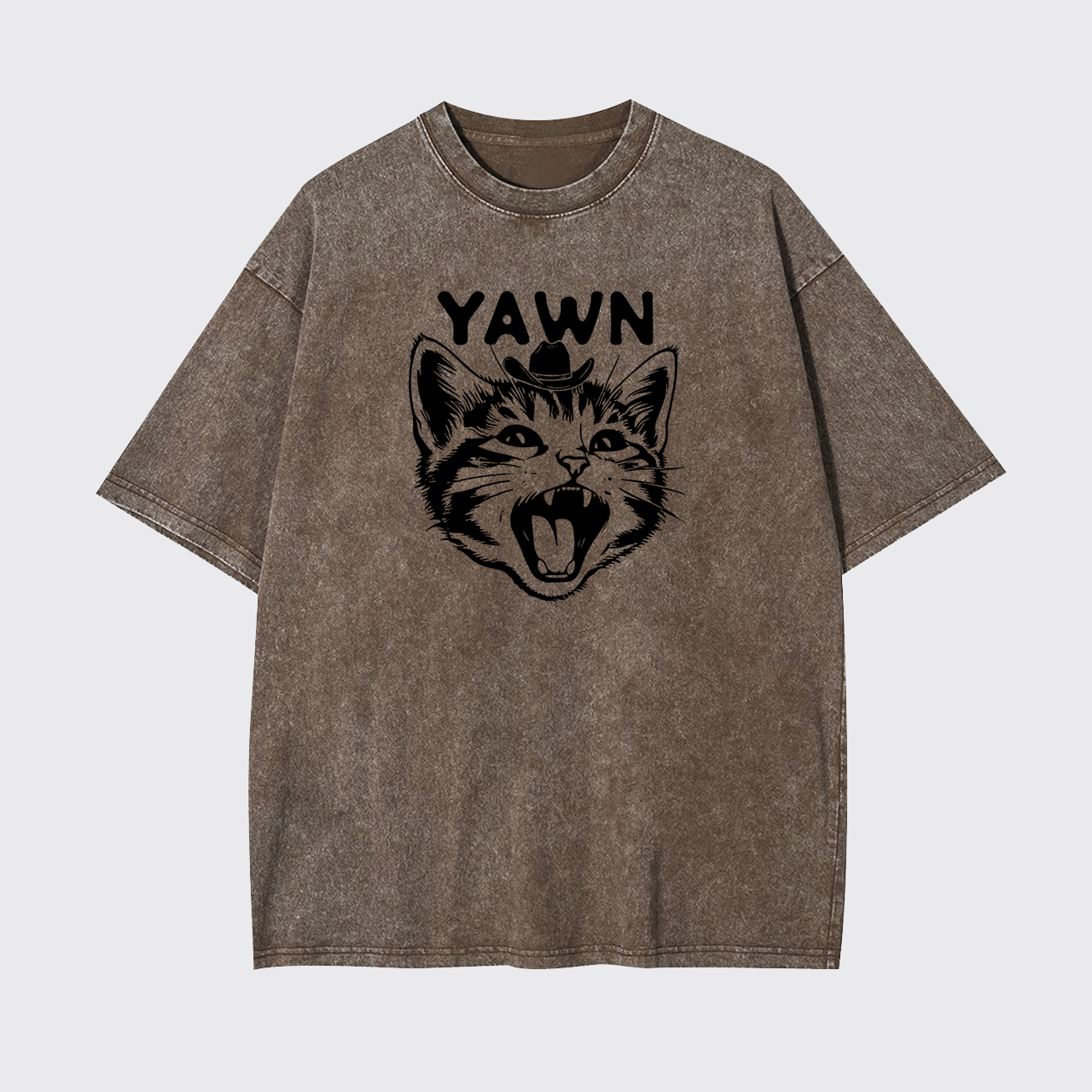 Yawn Retro Kitten Garment-dye Tees