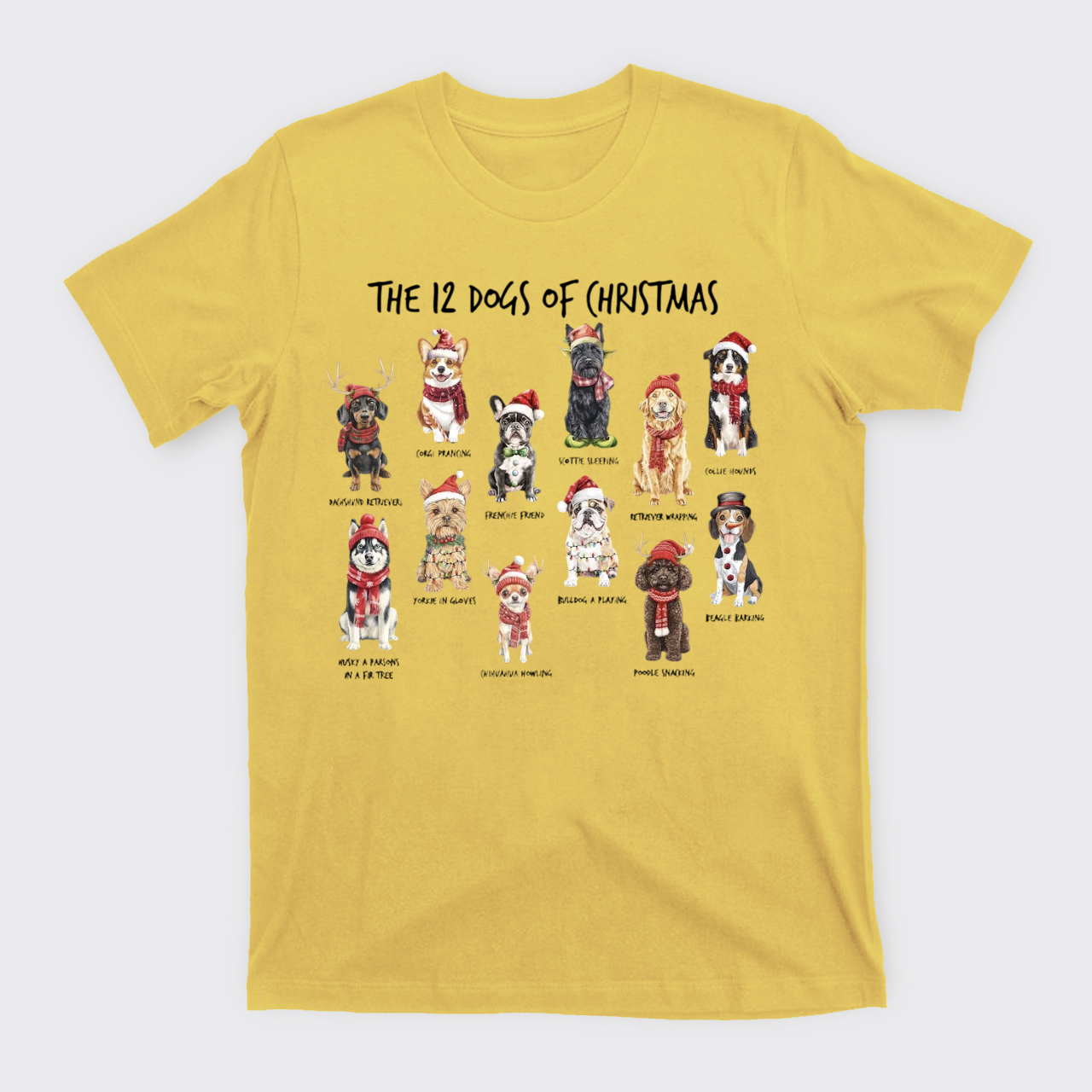 Retro 12 Dogs of Christmas T-Shirts