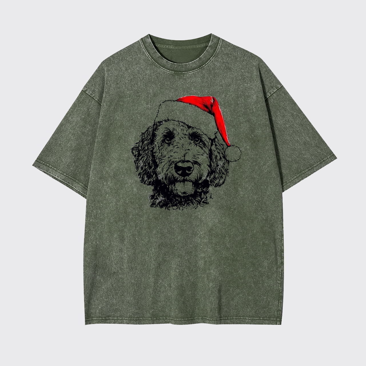 Custom Santa Paws Dog Breed Garment-dye Tees