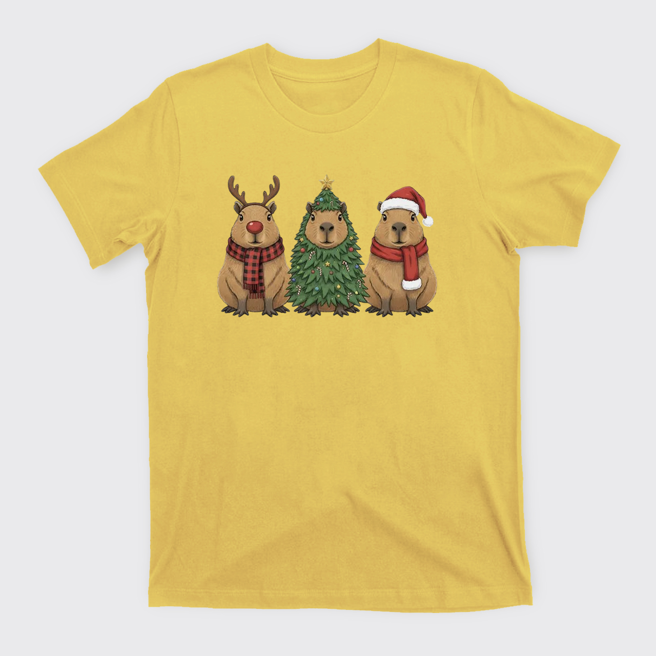 Santa Capybara Christmas T-Shirts
