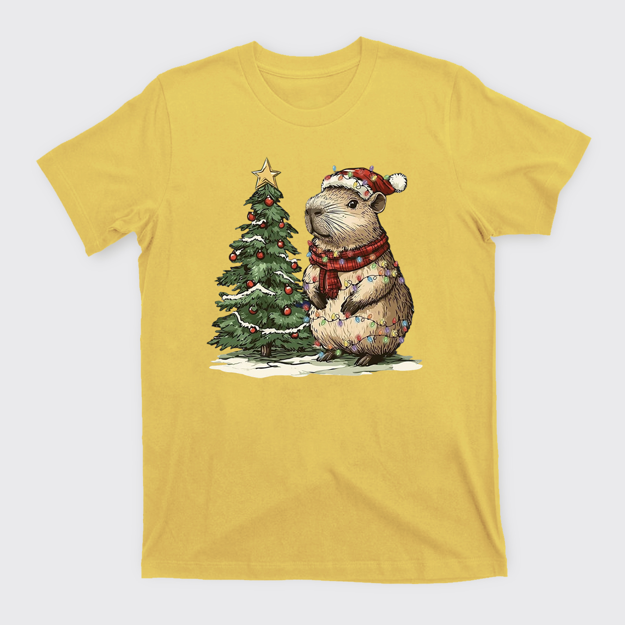 Capybara Christmas Tree T-Shirts