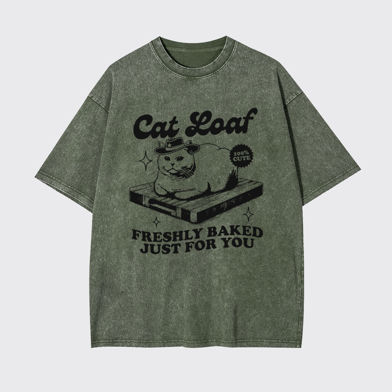 Vintage Retro Funny Cat Meme Garment-dye Tees