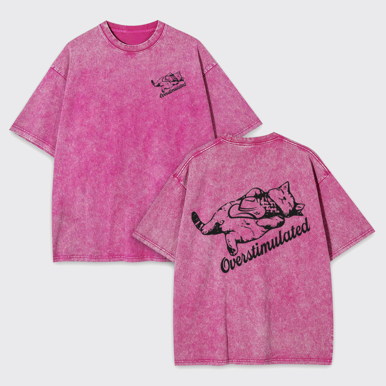 Overstimulated Cowboy Cat Garment-dye Tees
