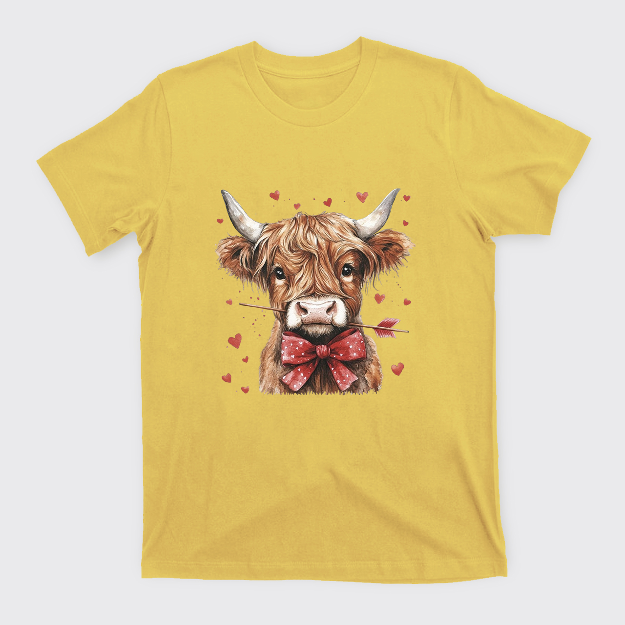 Highland Cow Valentine Heart T-Shirts