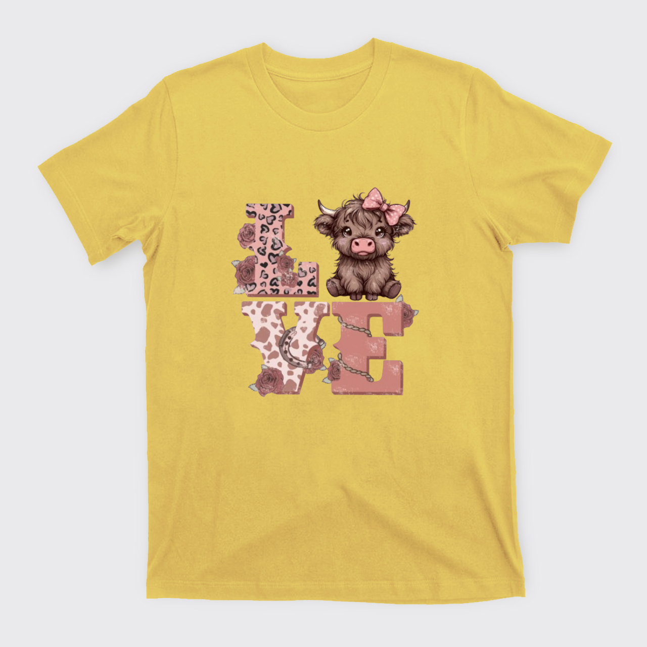 Valentines Highland Cow Love T-Shirts