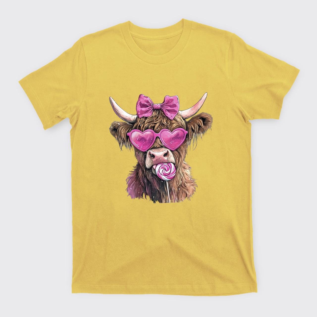 Highland Cow Valentine's Day T-Shirts
