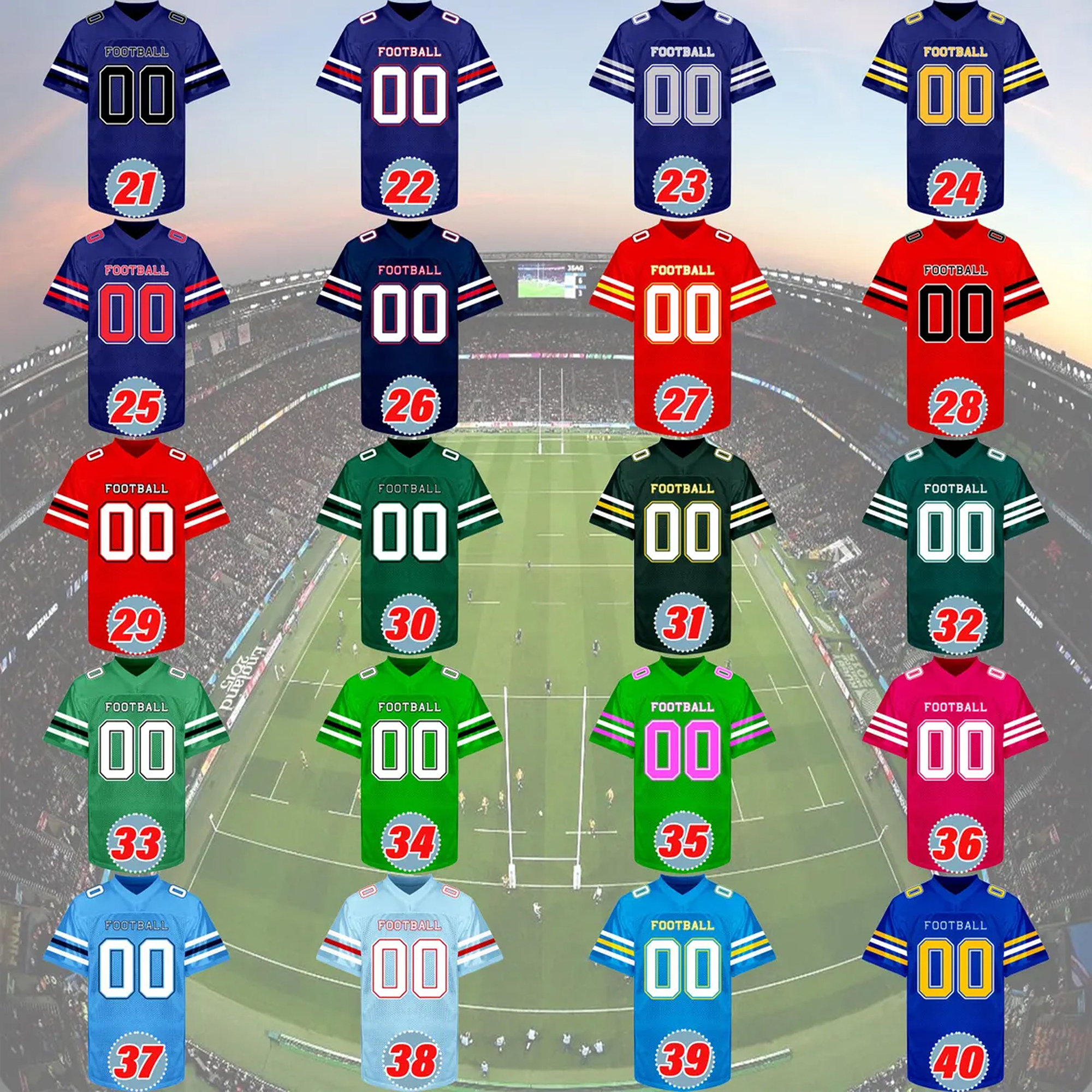 Personalized Football Name Number Team Mesh Jersey