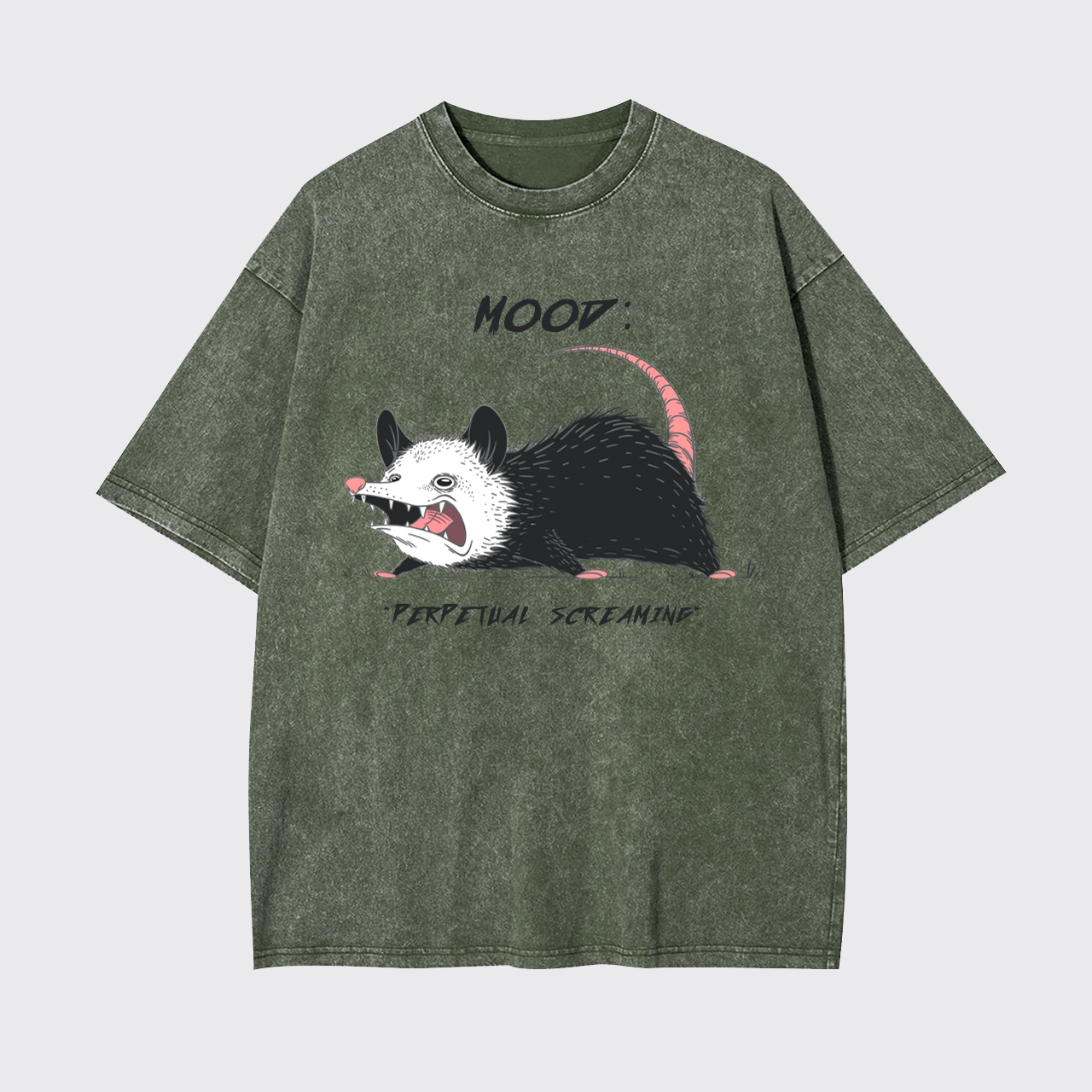 Mood Possum Perpetual Screaming Garment-dye Tees