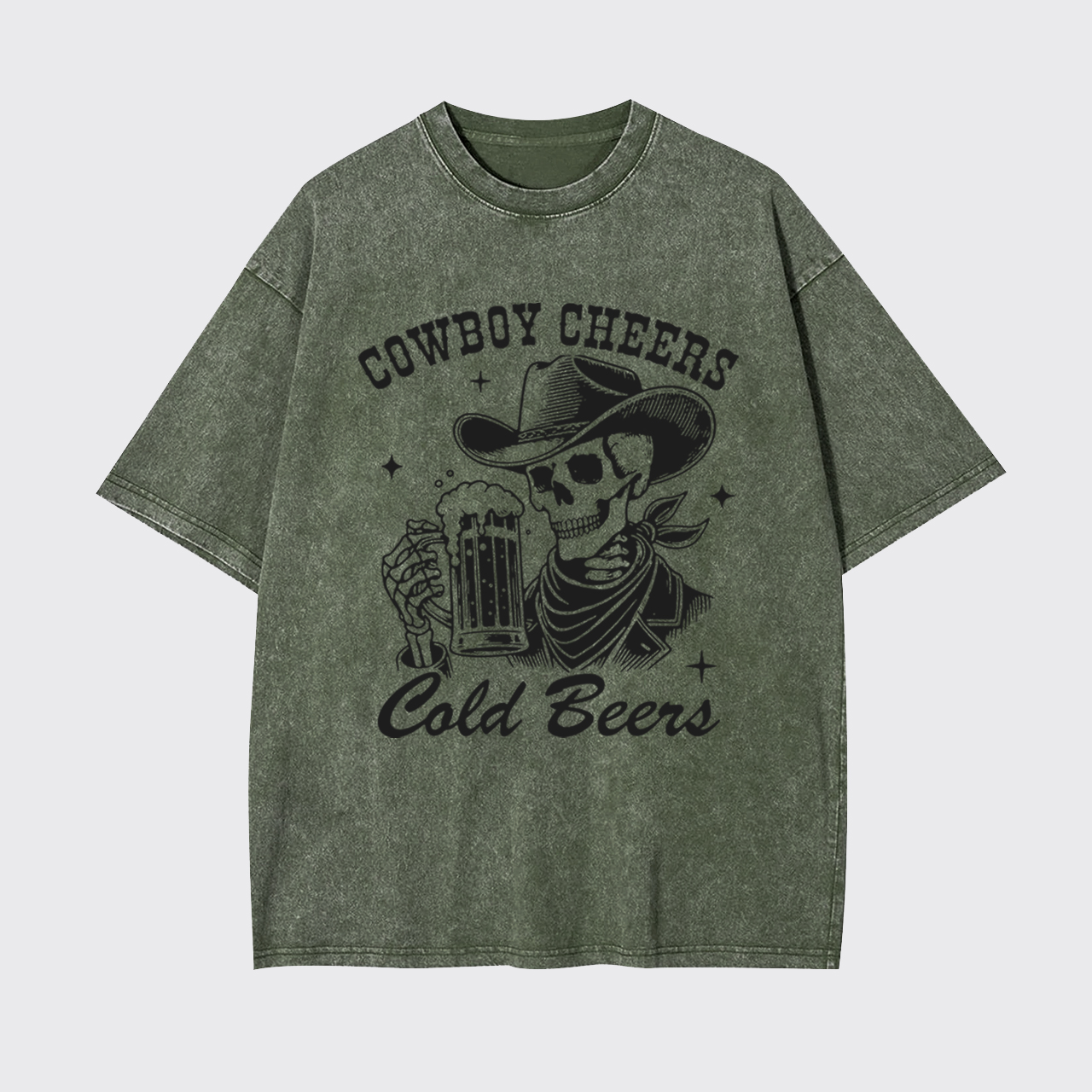 Cowboy Cheers Cold Beers Garment-dye Tees