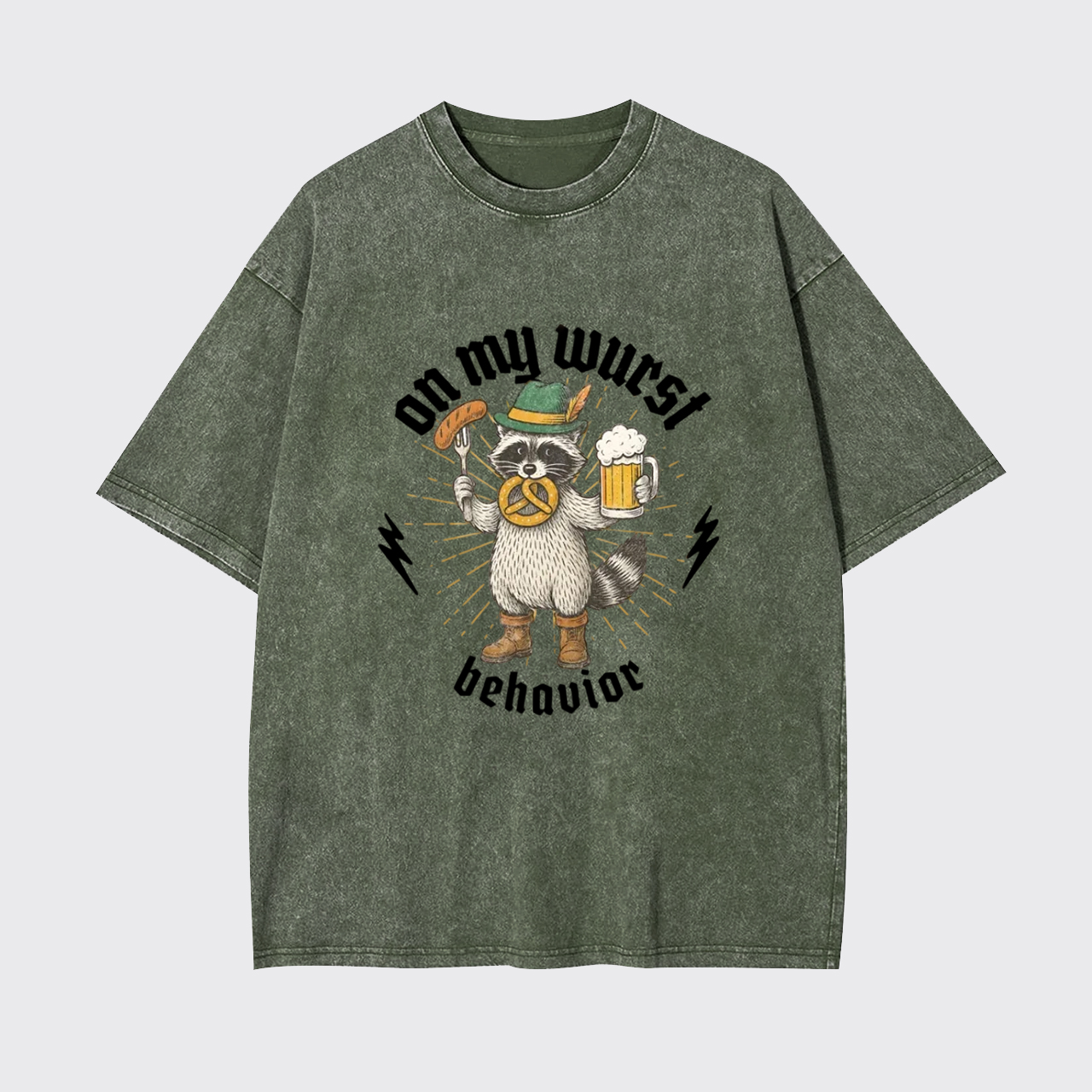 Beer Drinking Raccoon Garment-dye Tees