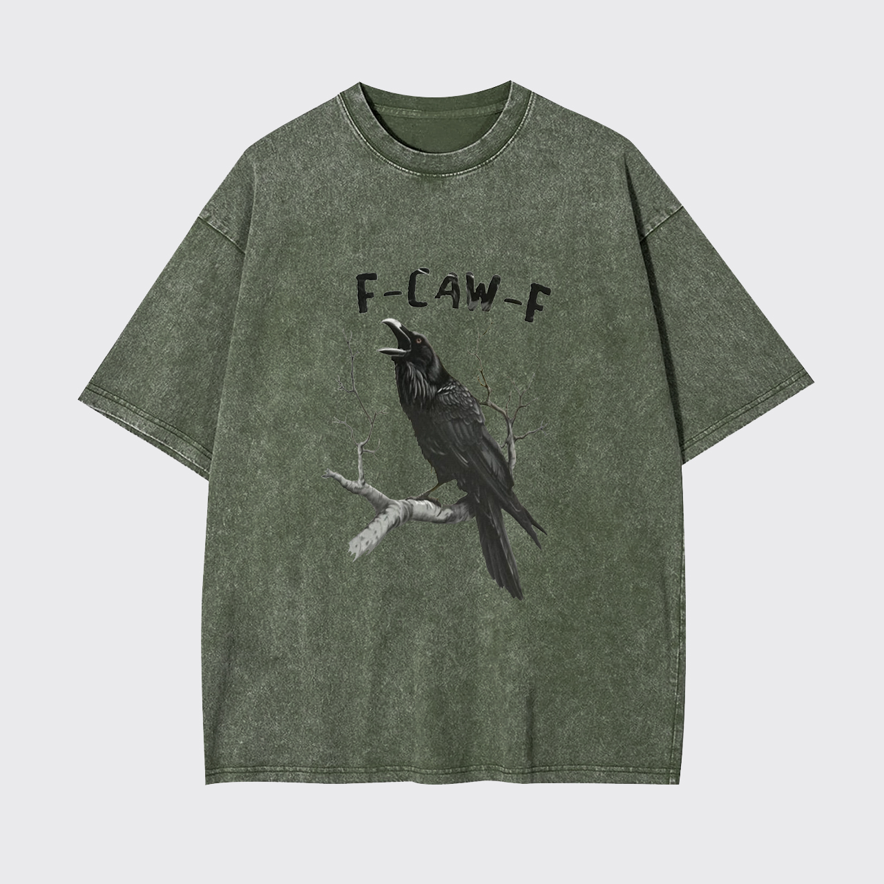 F-Caw-F Black Bird Garment-dye Tees