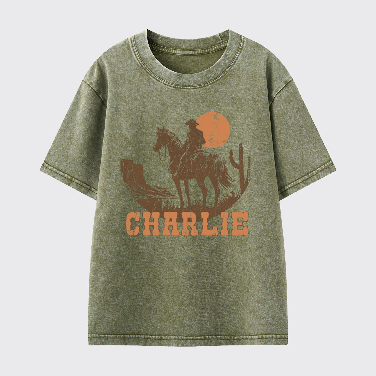 Personalized Cowboy Washed Toddler T-shirt