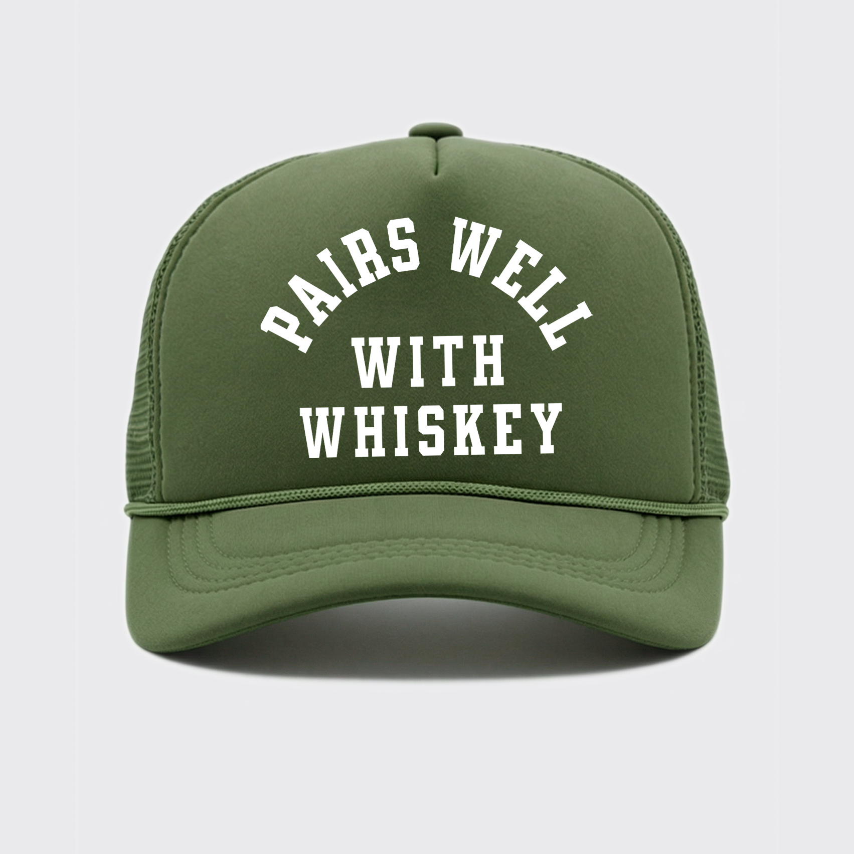 Pairs Well With Whiskey Trucker Hat